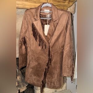 Brown Fringe Women's Jacket